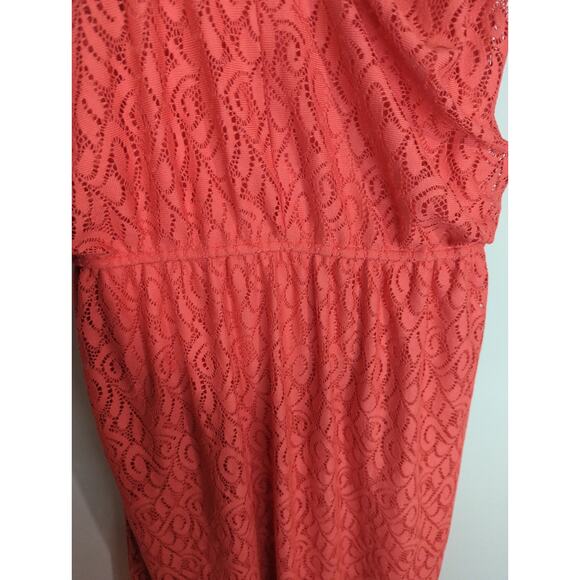 Emma & Michele Red Lace Halter Blouson Maxi Dress Size 2X Coastal Party NWT - Picture 5 of 11